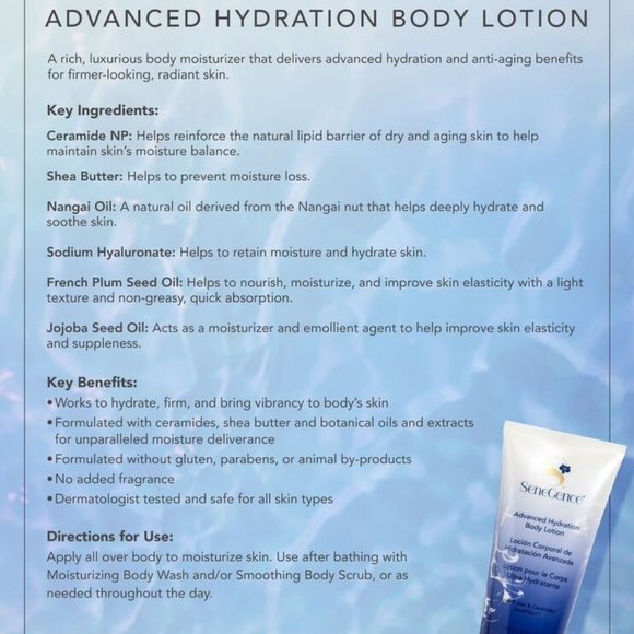 GIVE AWAY!! SeneGence Advanced Hydration Body Lotion - Picture 2 of 3